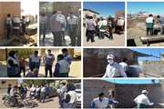 همزمان با گرامیداشت هفته دامپزشکی سم پاشی دامداریهای روستای شمس آباد تحت عنوان طرح جهادی شهید رضا دامرودی 